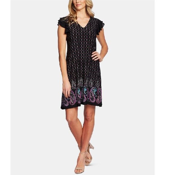 CeCe Paisley-Print Flutter Sleeve Dress - Picture 1 of 6